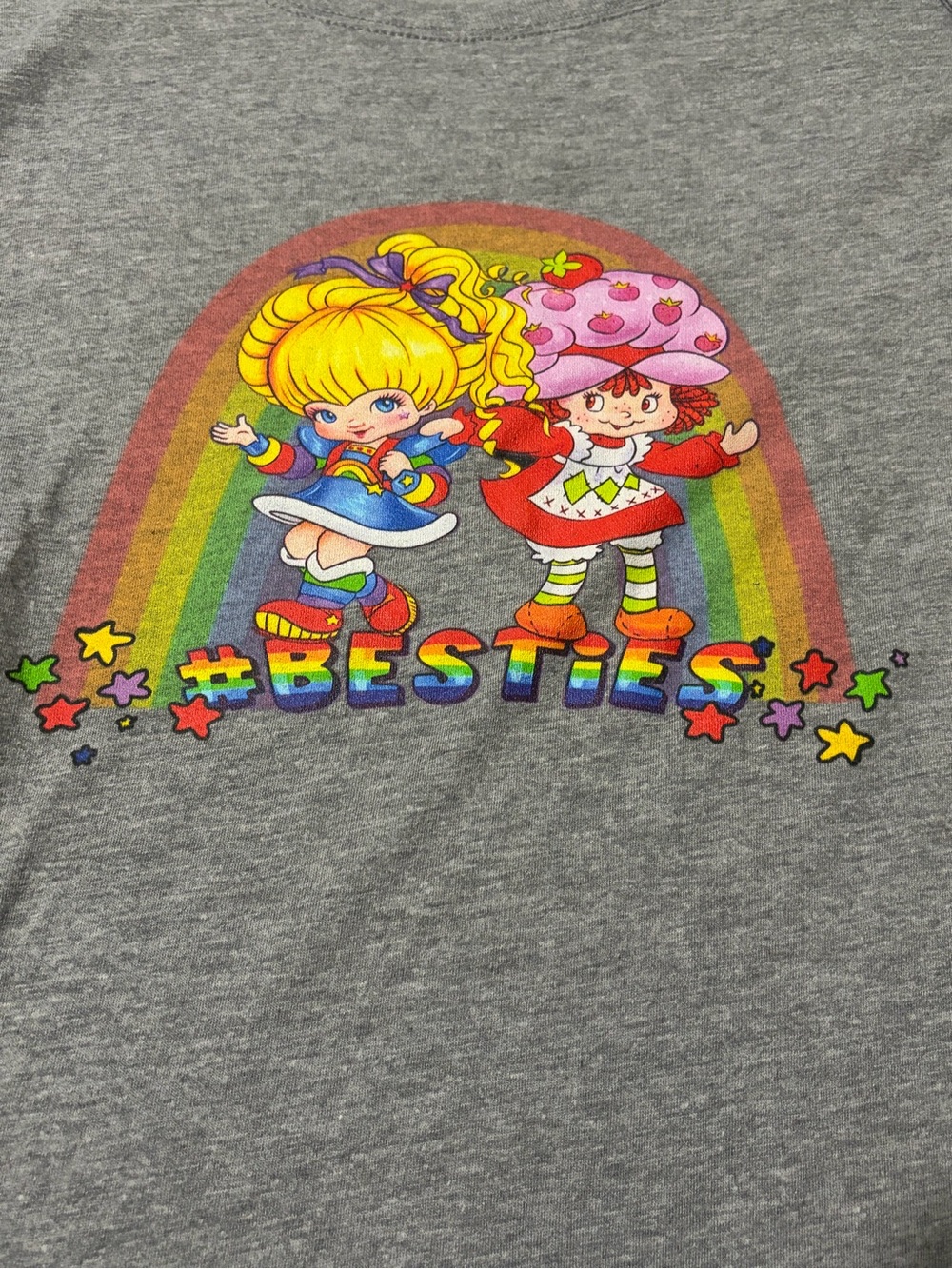 Next Level Apparel T shirt 'Besties' Rainbow Brite and Strawberry Shortcake - Picture 3 of 6
